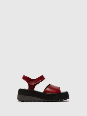 Velcro Sandals HOST483FLY RED/BLACK